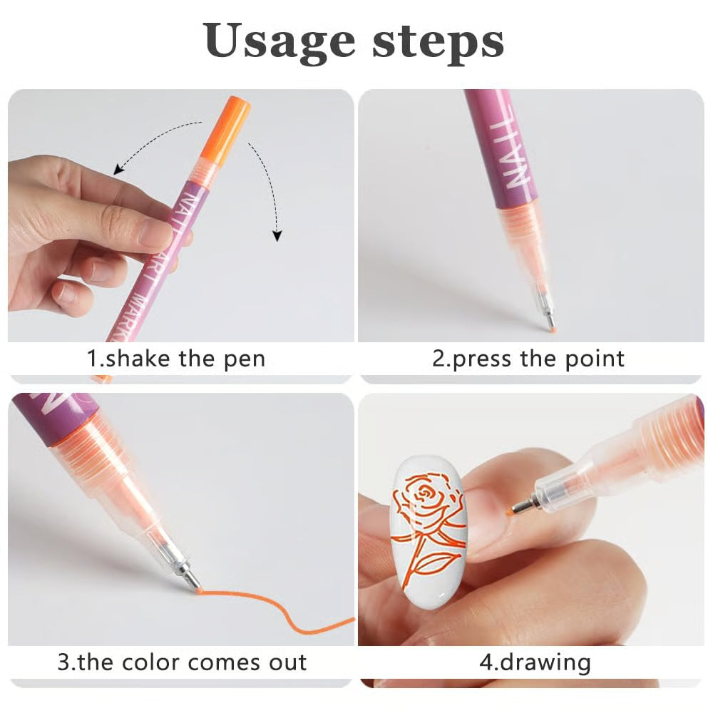 12 Colors Nail Art Pens Set