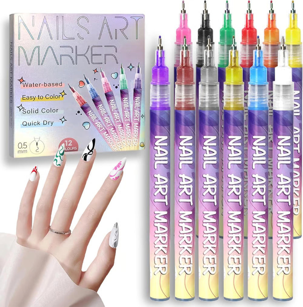 12 Colors Nail Art Pens Set