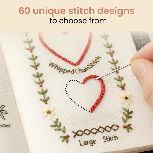 All-in-One Embroidery Stitch Book + Sewing Kit