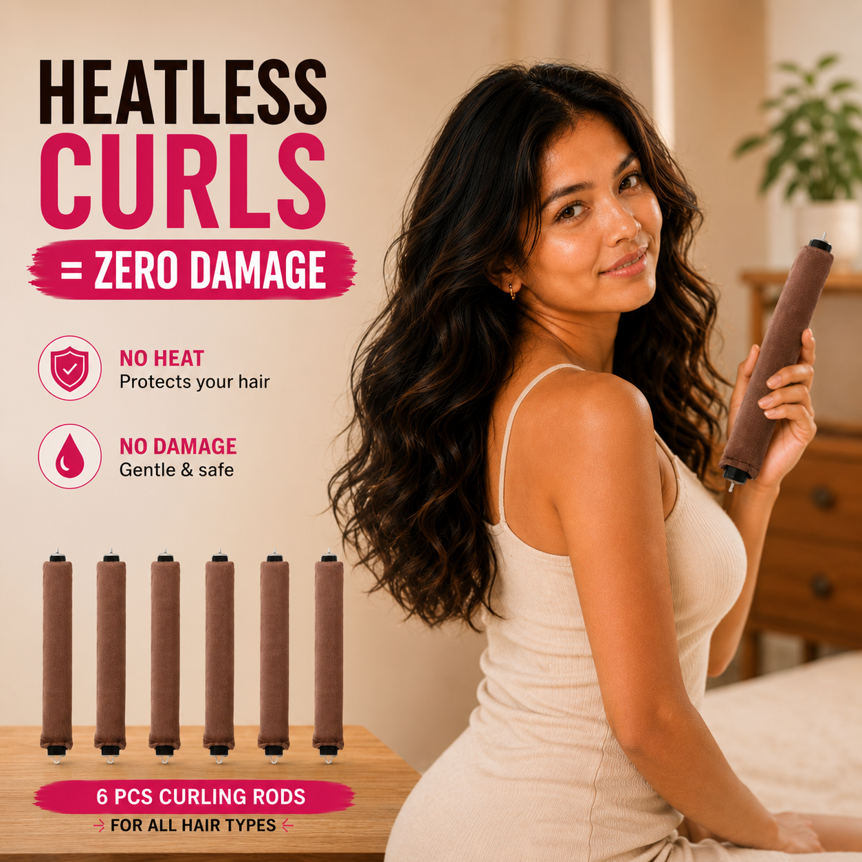 Heatless curling iron set of 6 PCS