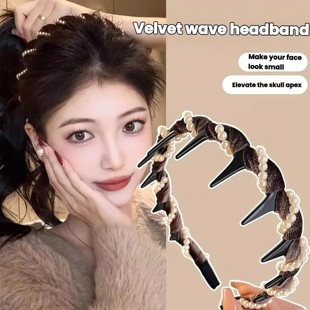 Vintage High Skull Pearl Headband