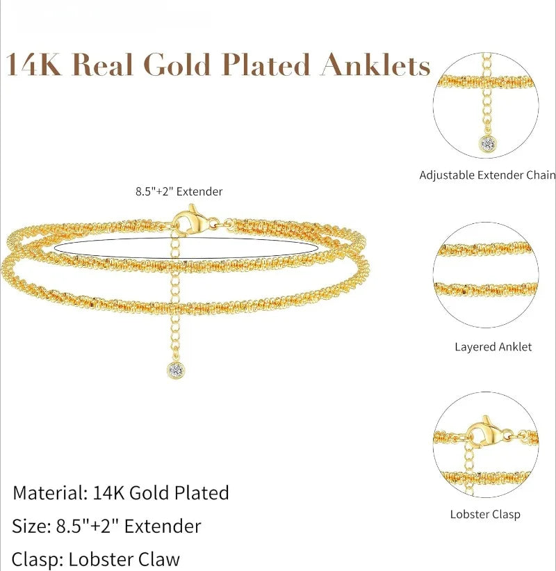 Dainty Layered Anklet For Women