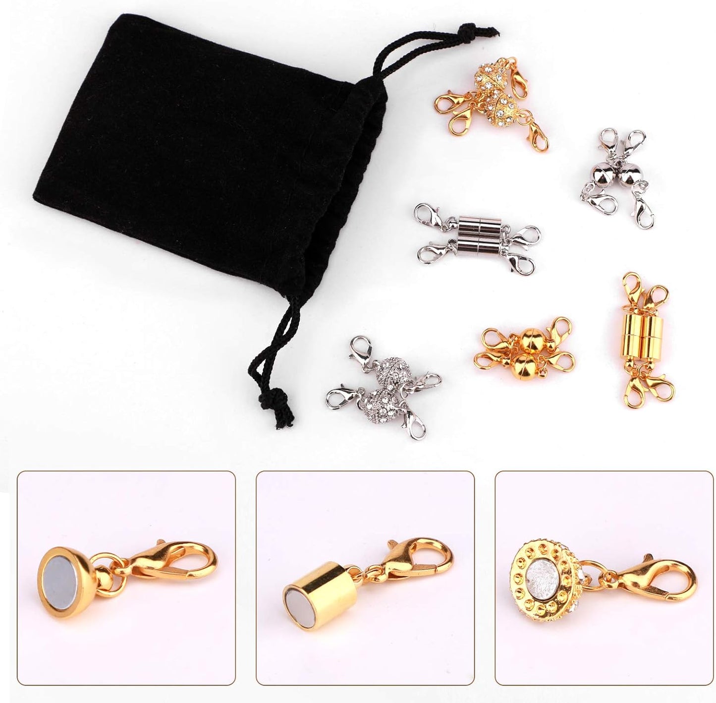 Magnetic Necklace Clasps and Closures set of 12 PCS