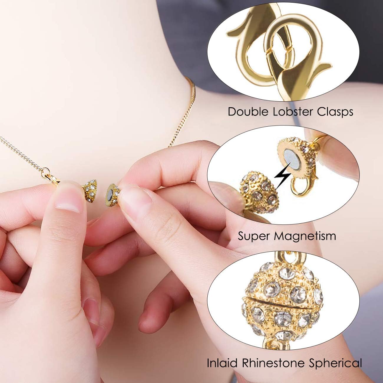 Magnetic Necklace Clasps and Closures set of 12 PCS