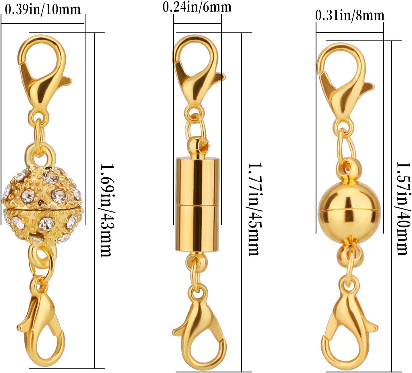 Magnetic Necklace Clasps and Closures set of 12 PCS