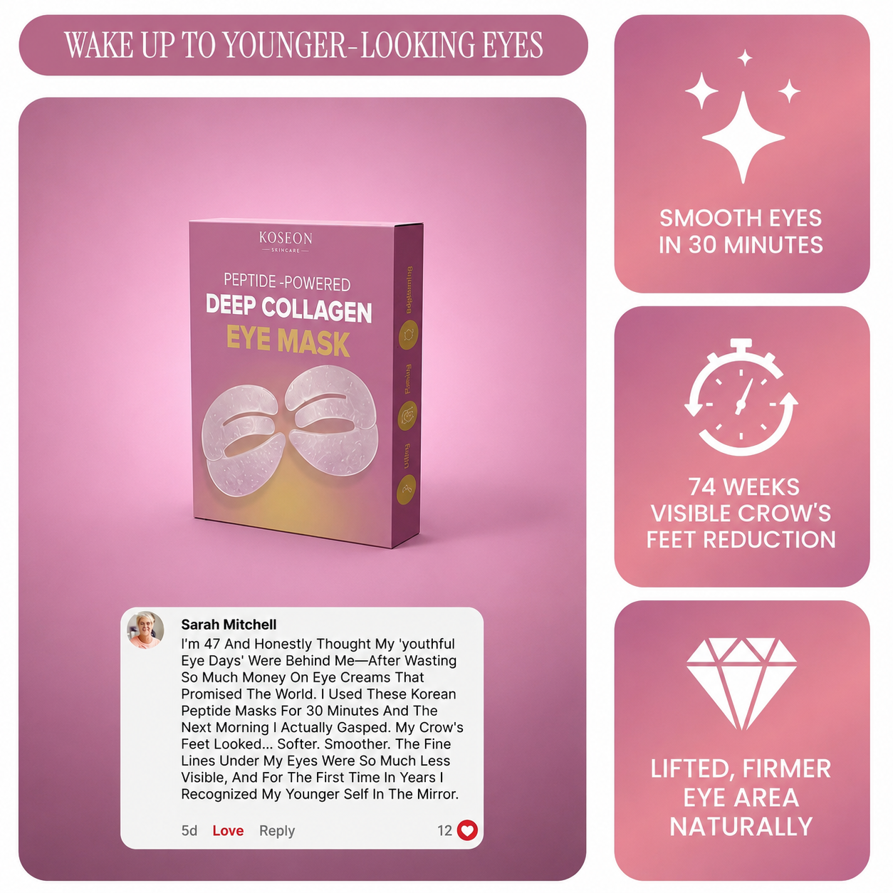 Peptide-Powered Deep Collagen Eye Mask