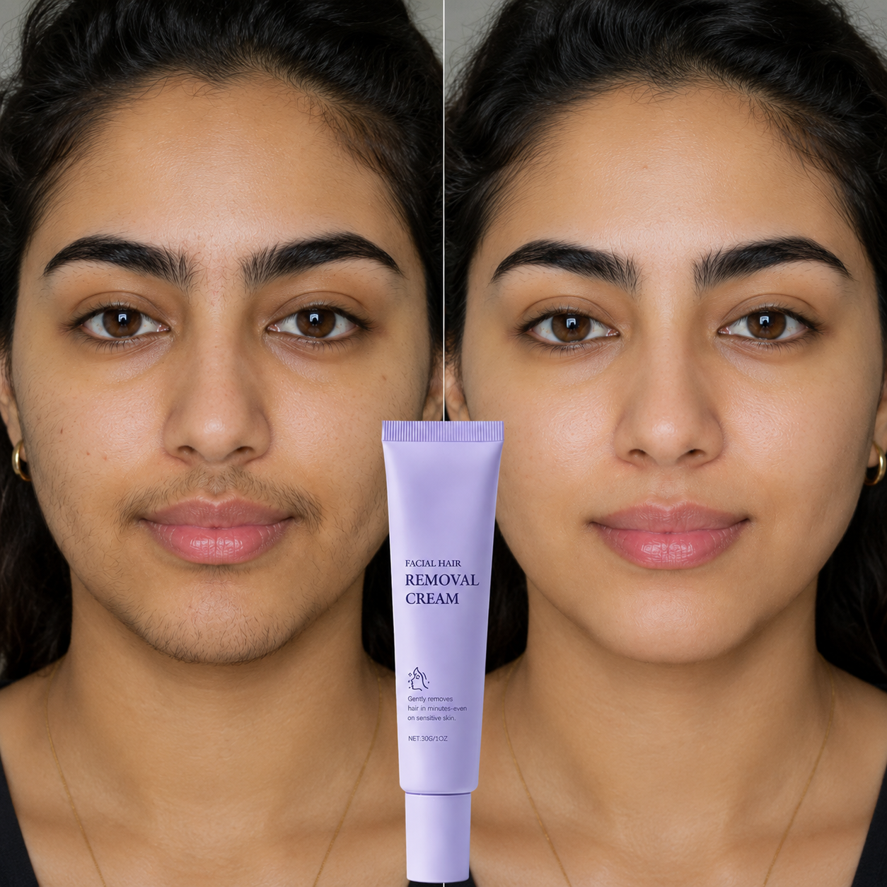 Gentle and Painless Facial Hair Removal Cream