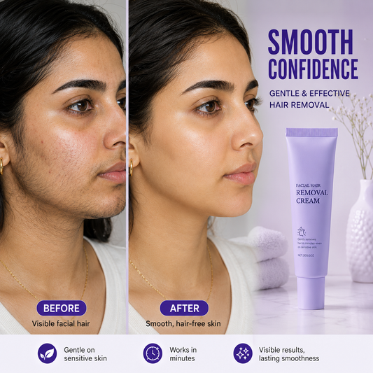 Gentle and Painless Facial Hair Removal Cream