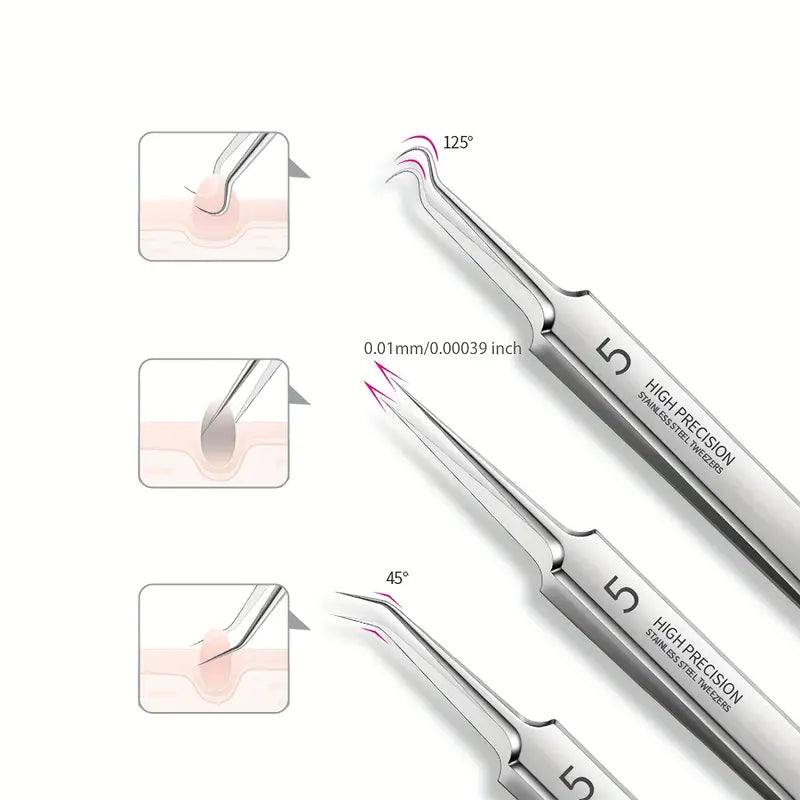Professional Facial Blackhead Remover Tweezers Set