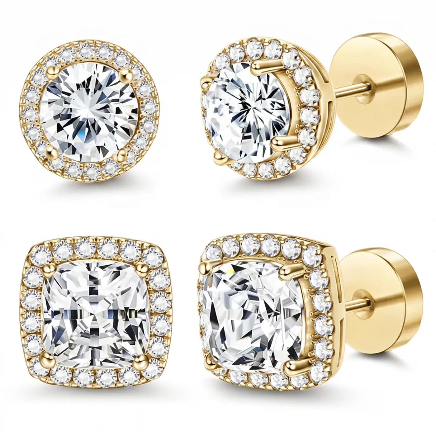 Halo Stud Earrings 4- Pack