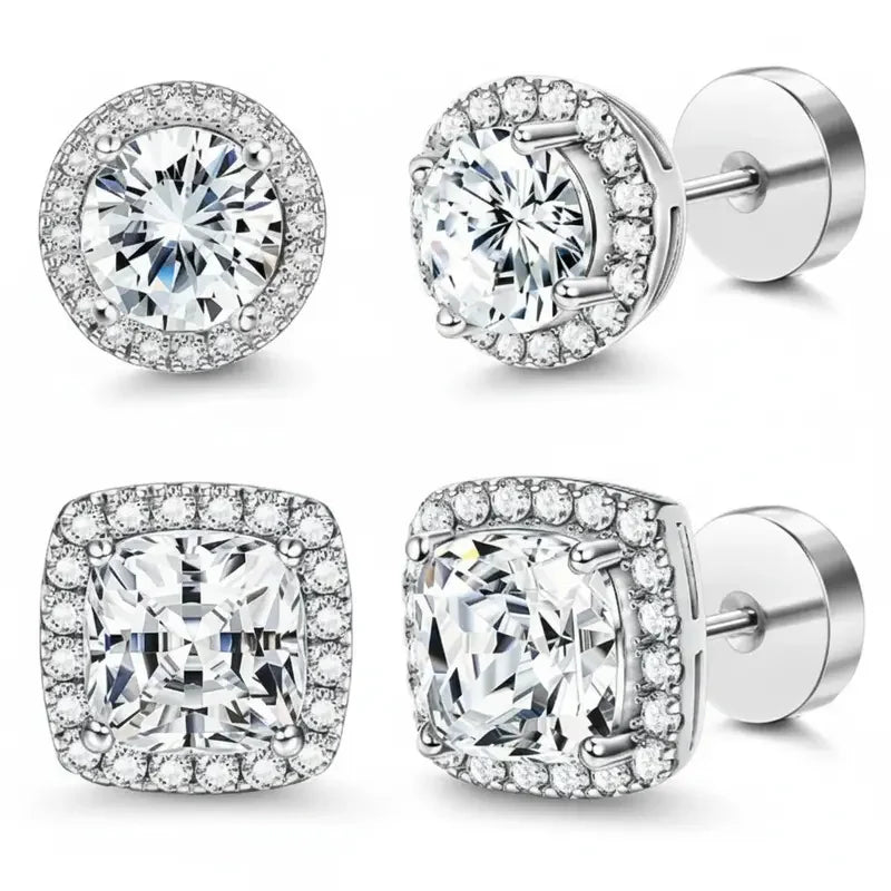 Halo Stud Earrings 4- Pack