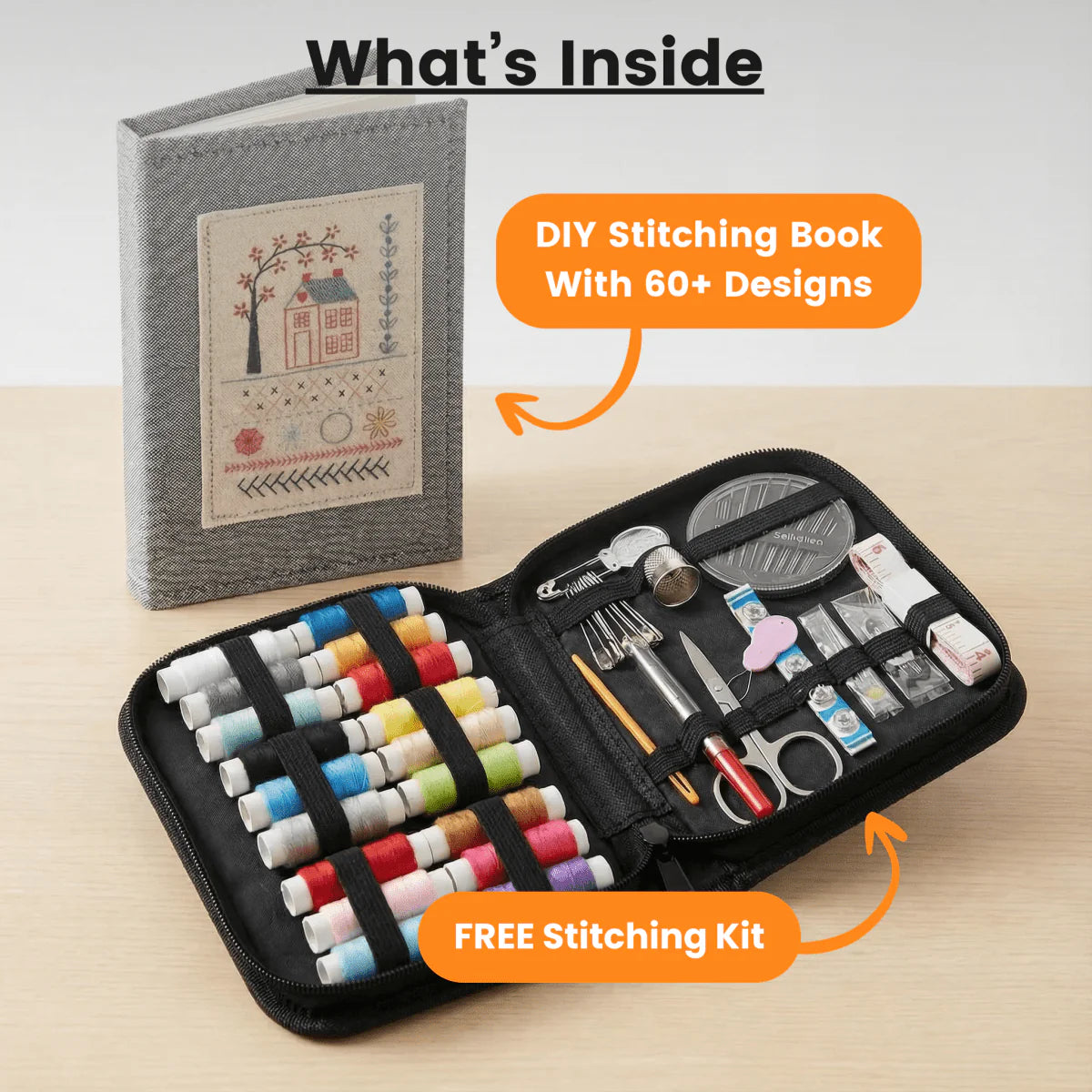 All-in-One Embroidery Stitch Book + Sewing Kit